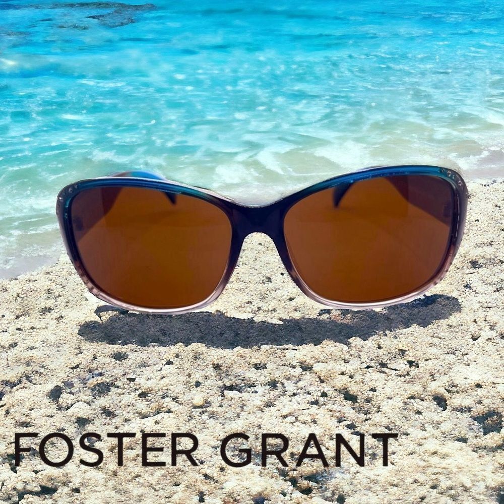 Foster Grant Polarized Brown to Blue Ombré with Rhinestones accents